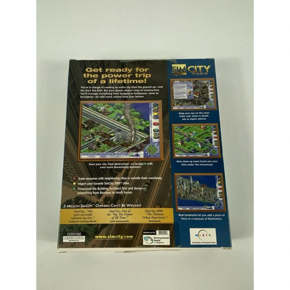 SimCity 3000 (PC, 1998) Big Box CIB